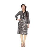 black printed rayon kurti