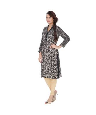 black printed rayon kurti 2