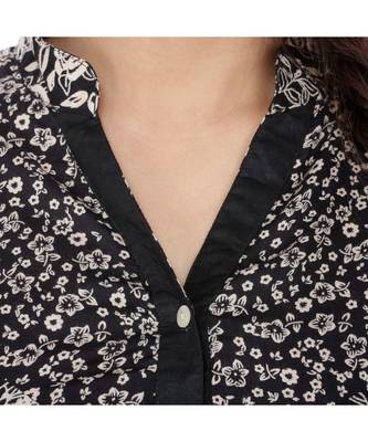 black printed rayon kurti 3