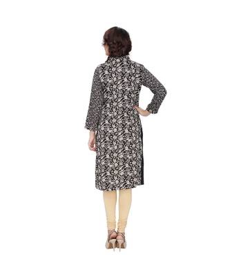 black printed rayon kurti 4