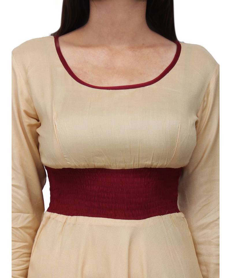 beige printed rayon kurti