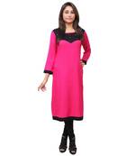 magenta printed rayon kurti