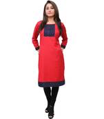 red printed rayon kurti