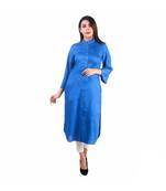 blue printed rayon kurti