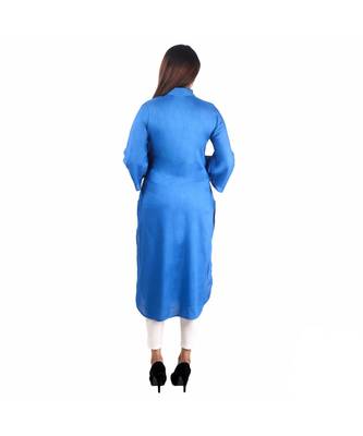 blue printed rayon kurti 4