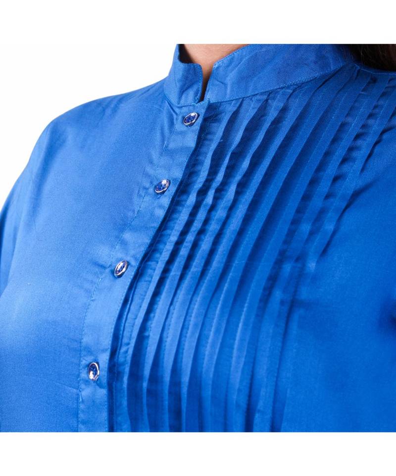 blue printed rayon kurti