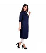 blue printed rayon kurti