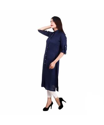 blue printed rayon kurti 2