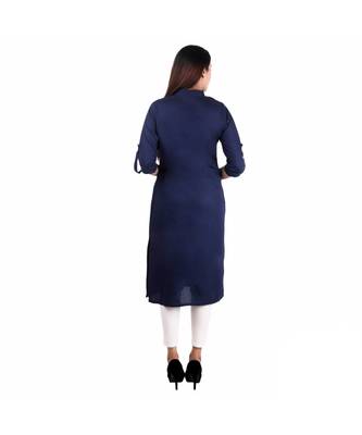 blue printed rayon kurti 3