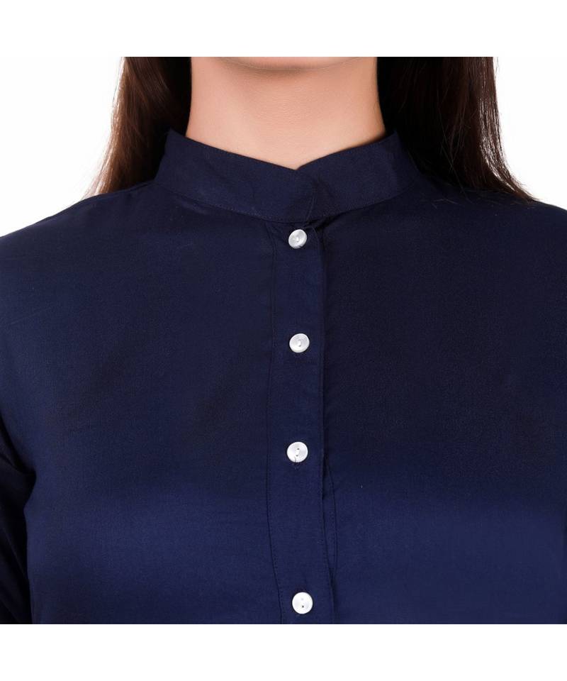 blue printed rayon kurti