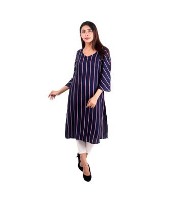 blue printed rayon kurti 1