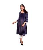 blue printed rayon kurti