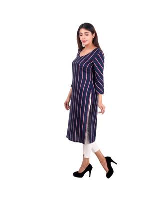 blue printed rayon kurti 3