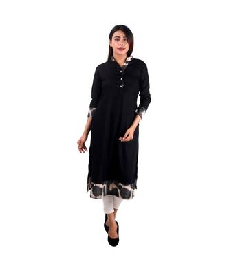 black printed rayon kurti 1