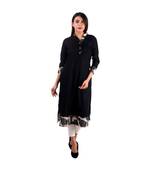 black printed rayon kurti