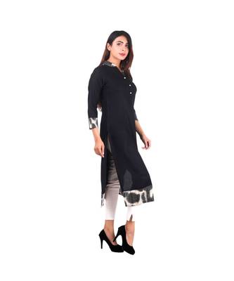 black printed rayon kurti 2