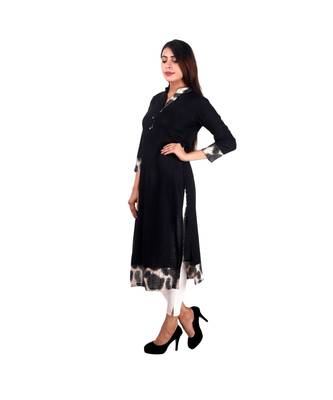 black printed rayon kurti 3