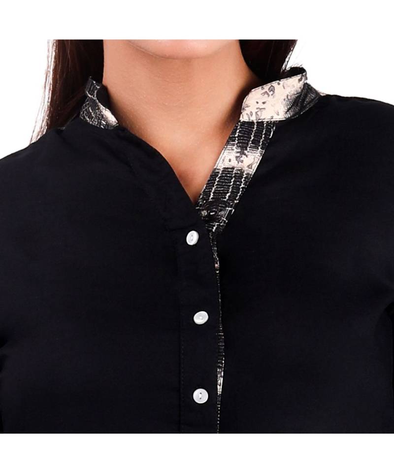 black printed rayon kurti