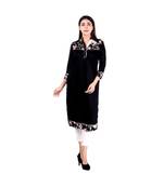 black printed rayon kurti