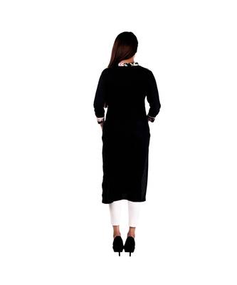 black printed rayon kurti 4