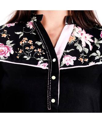 black printed rayon kurti 5