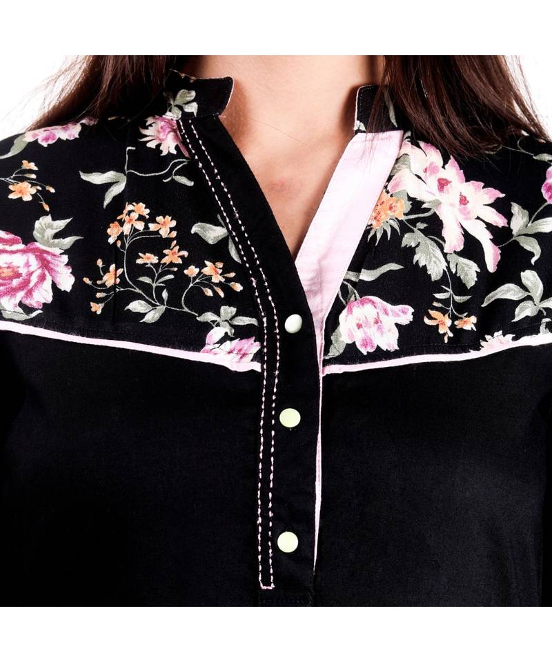 black printed rayon kurti