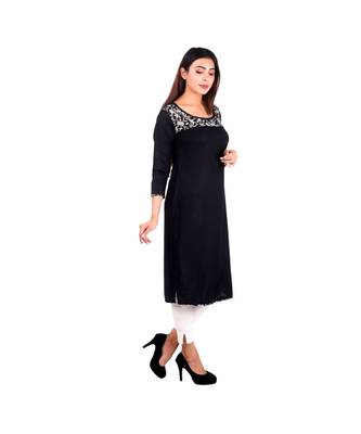 black printed rayon kurti 2