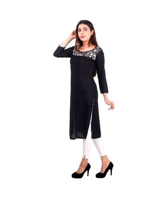 black printed rayon kurti 3
