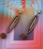 Delicate Party Wear Wooden Dangles Earrings Perfect And Different Look For Women Girl.