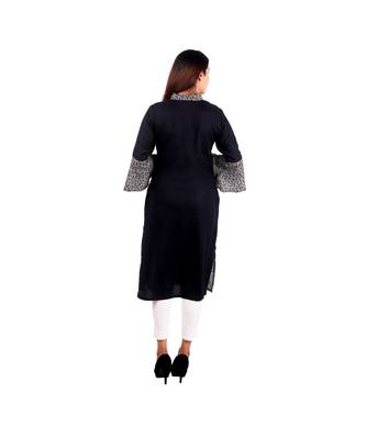 black printed rayon kurti 4