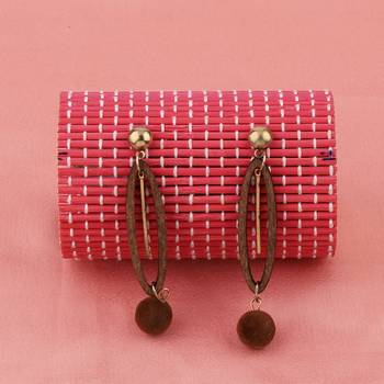 Delicate Party Wear Wooden Dangles Earrings Perfect And Different Look For Women Girl. 3