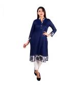blue printed rayon kurti