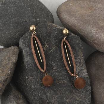 Delicate Party Wear Wooden Dangles Earrings Perfect And Different Look For Women Girl. 4