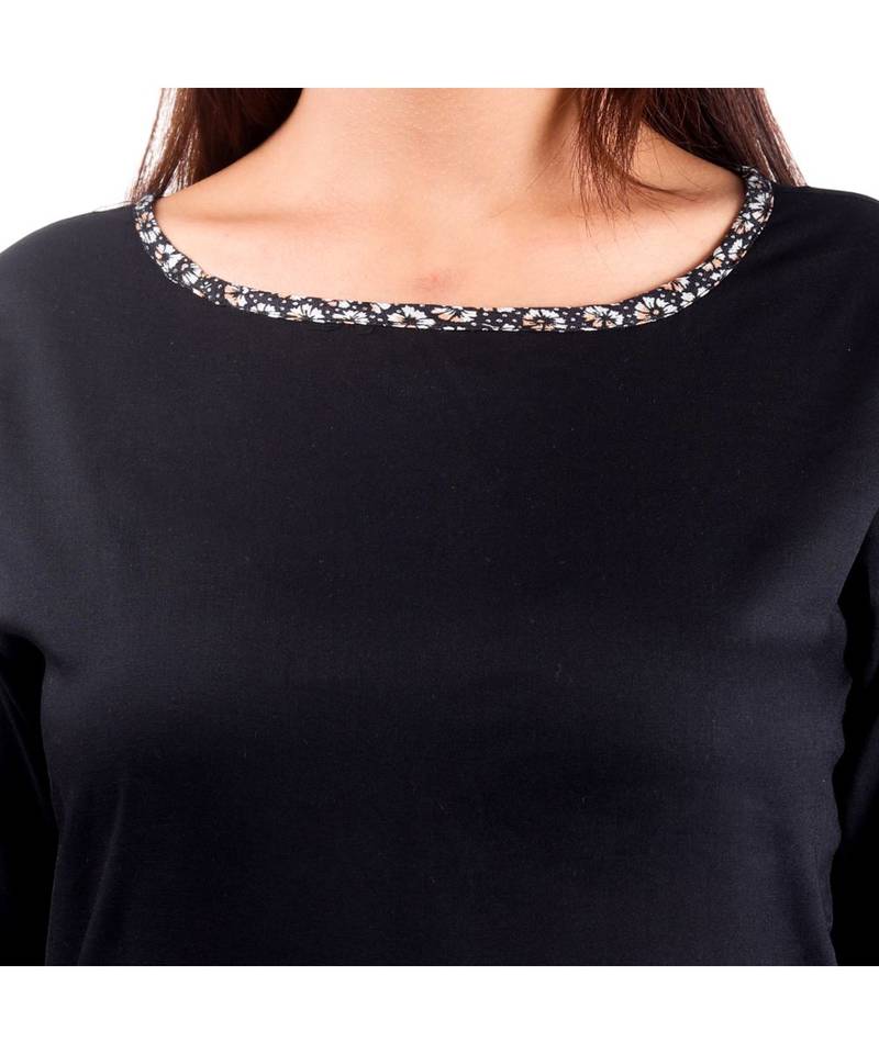 black printed rayon kurti