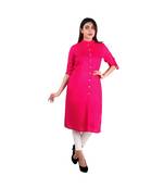 magenta printed rayon kurti