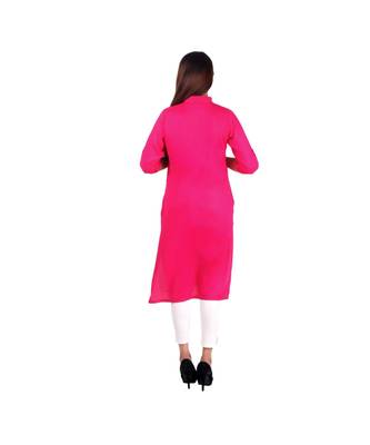magenta printed rayon kurti 4