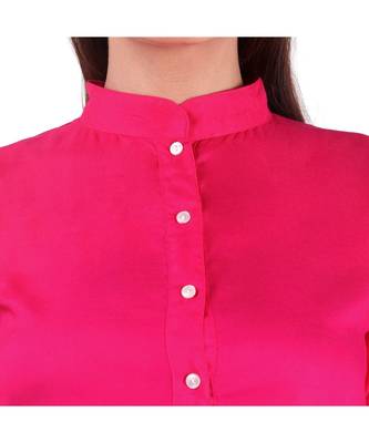 magenta printed rayon kurti 5