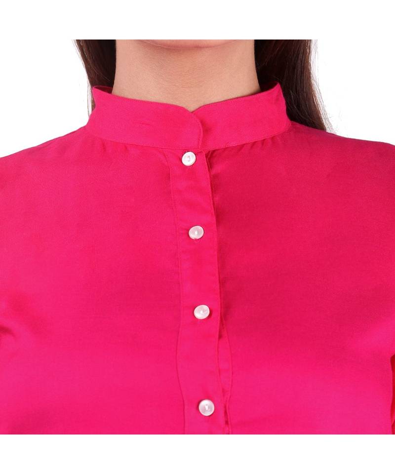 magenta printed rayon kurti