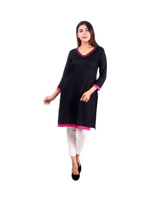 black printed rayon kurti 1