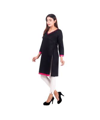 black printed rayon kurti 3