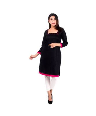 black printed rayon kurti 1