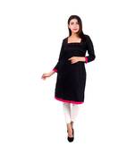 black printed rayon kurti