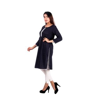 black printed rayon kurti 3