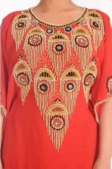 Royal Moroccan Beautiful Zari Work Jilbab Jalabiya Kaftan Dress