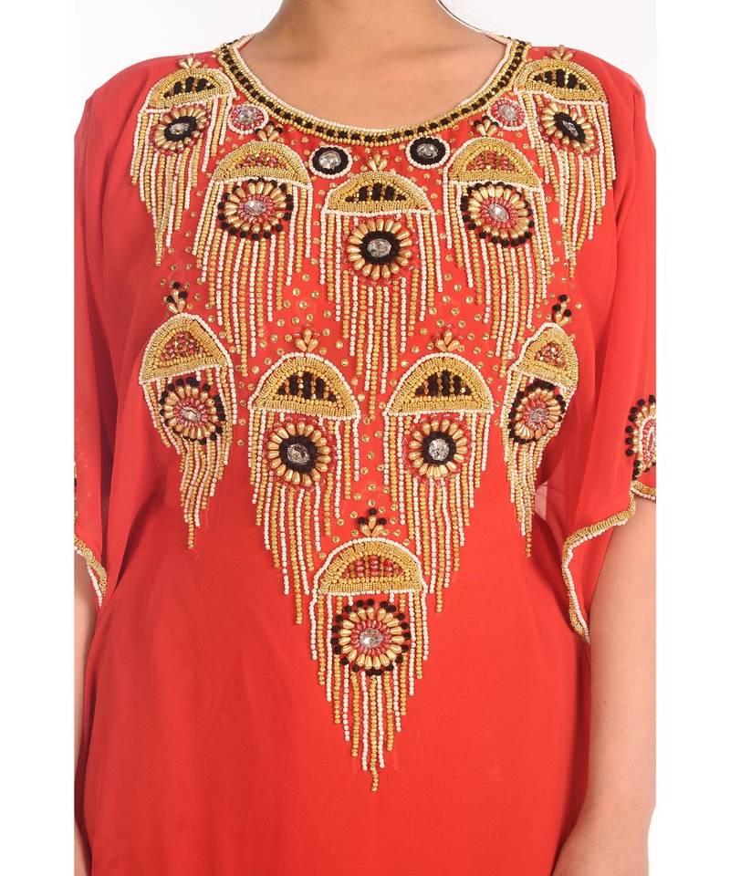 Royal Moroccan Dubai Beautiful Zari Work Jilbab Jalabiya Kaftan Dress