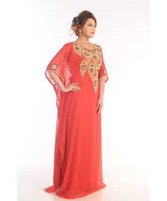 Royal Moroccan Beautiful Zari Work Jilbab Jalabiya Kaftan Dress 3