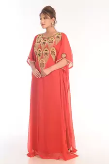 Royal Moroccan Beautiful Zari Work Jilbab Jalabiya Kaftan Dress