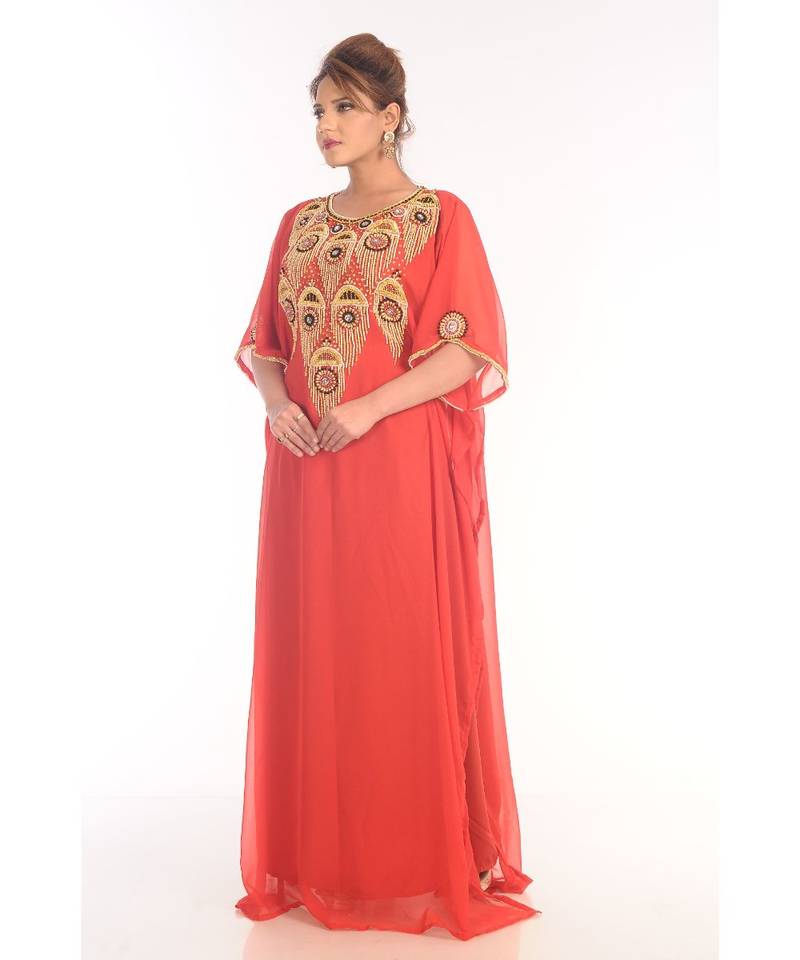 Royal Moroccan Dubai Beautiful Zari Work Jilbab Jalabiya Kaftan Dress