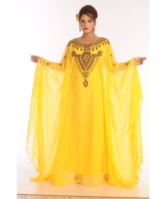Gandura Moroccan Arabic Traditional Party Thobe Kaftan 1