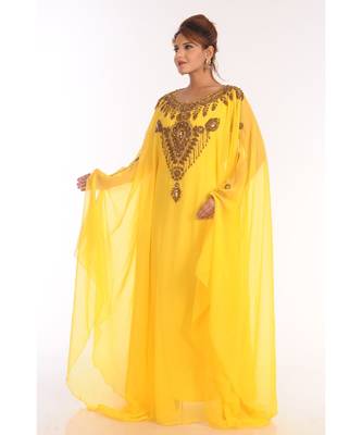 Gandura Moroccan Arabic Traditional Party Thobe Kaftan 4